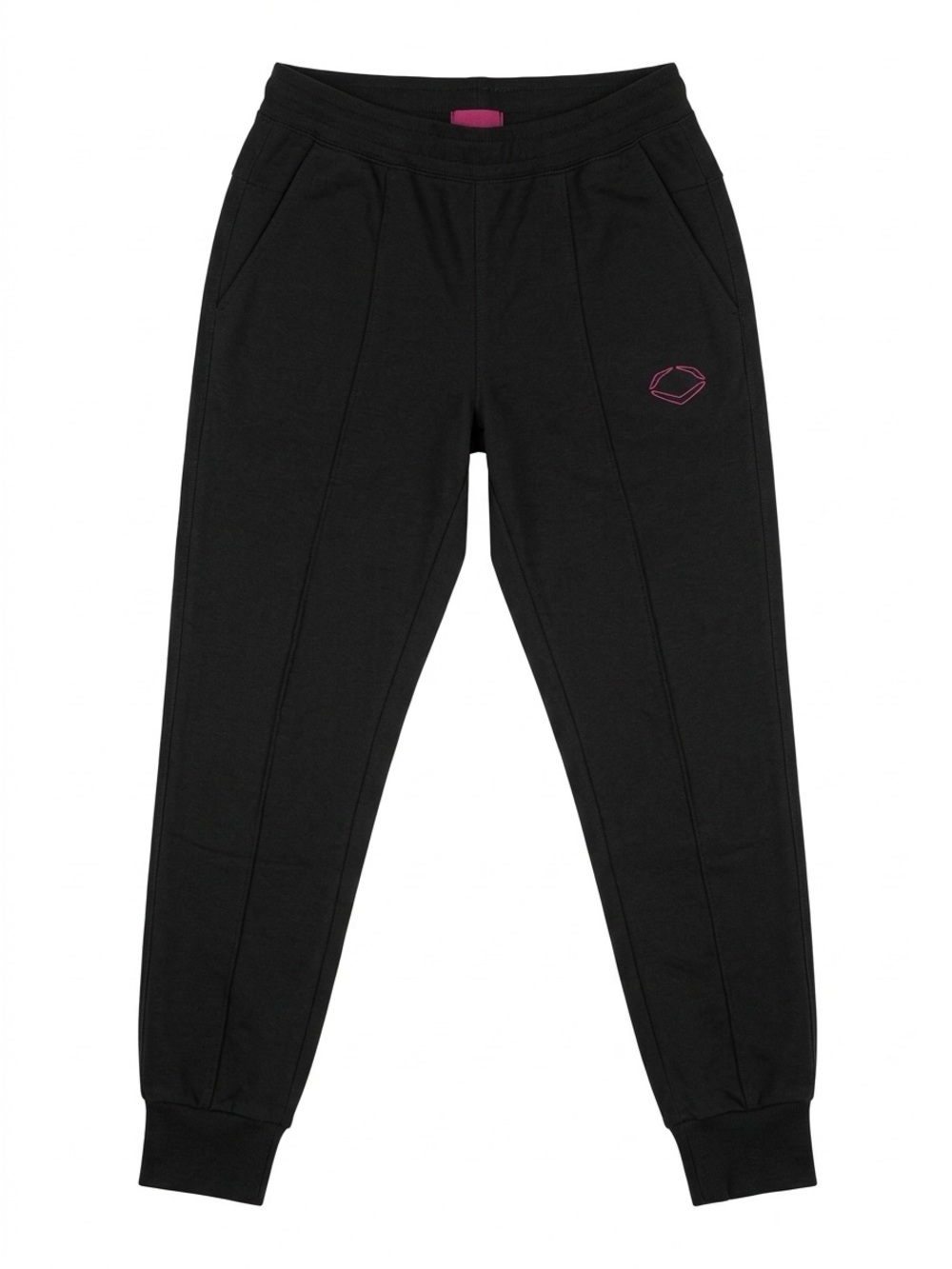Women's Black Track Joggers with Pink Accent